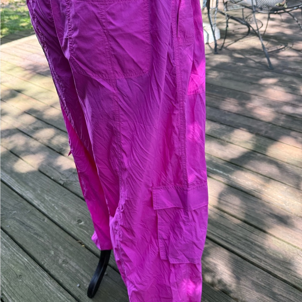 Hot Pink Relaxed Drawstring Track Pants